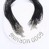 DIY Jewelry Accessories: Black Waxed Leather Necklace Cord with Lobster Clasp
