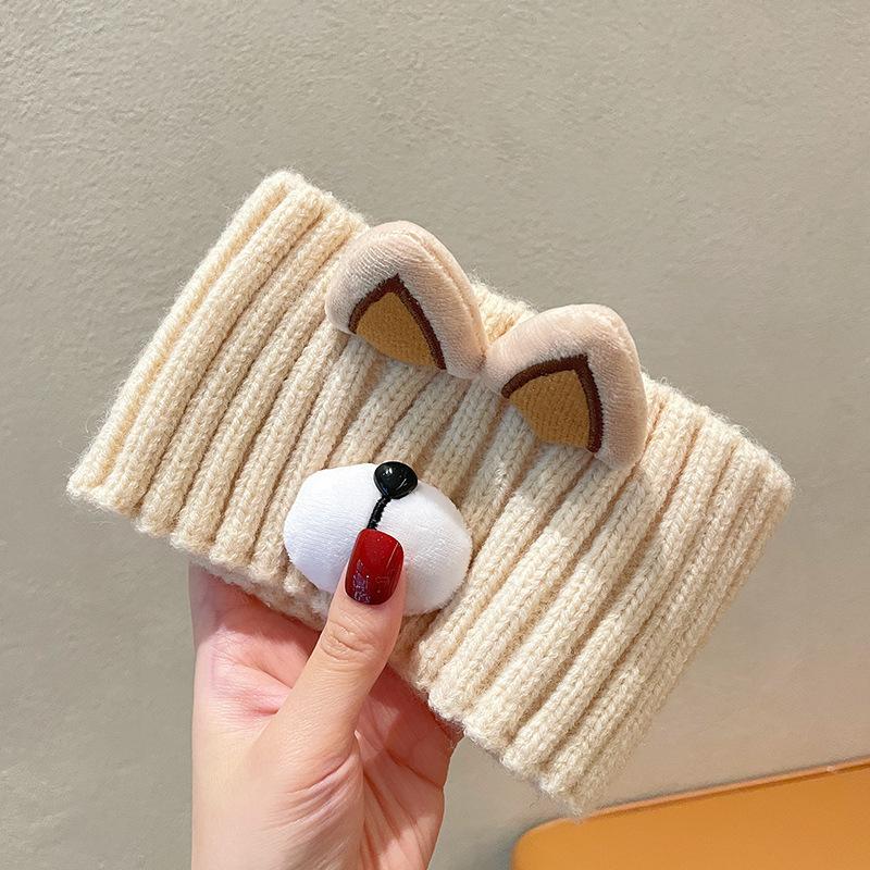 

Милые медвежьи ушки, уличная универсальная повязка на голову с широким краем, вязаная повязка для умывания лица, повязка на голову, головной убор, шляпа с пустой макушкой