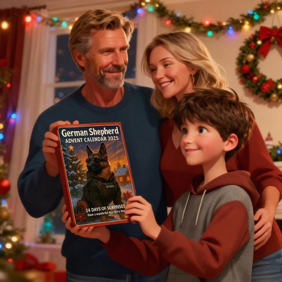 Box adventního kalendáře Německý ovčák 24denní odpočítávací box Akrylová ozdoba s psí tématikou Multifunkční dekorace