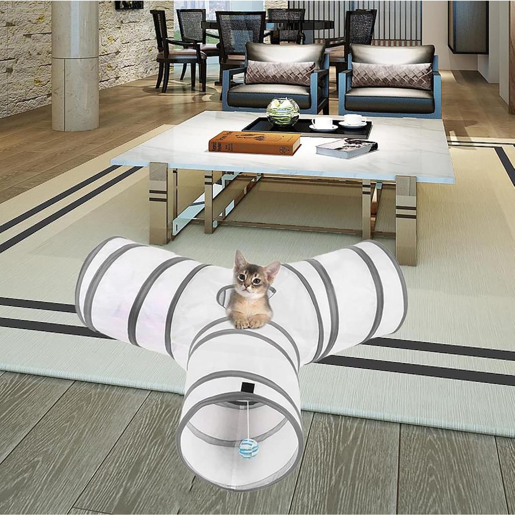 Cat Toys Cat Tunnel and Cat Cube Pop Up Collapsible Kitten Indoor Outdoor Toys-Collapsible 3 Way or 1wayCat Tube- for Cat, Puppy, Kitty, Kitten