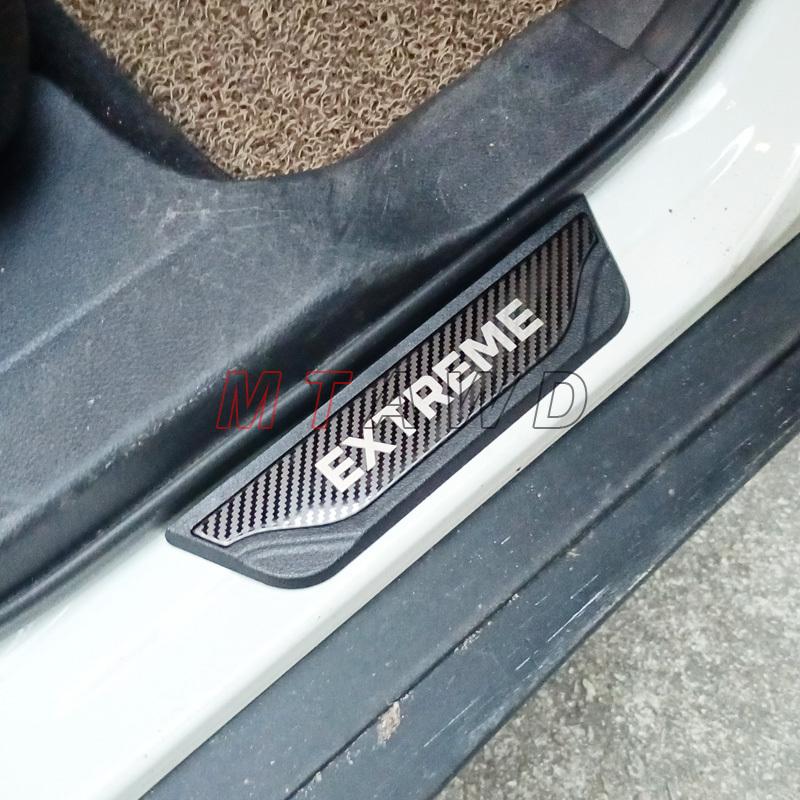 For Dacia Jogger Sandero Stepway Extreme Accessory -  Carbon Stainless Car Door Sill Kick Plate Protector Cover Trim
