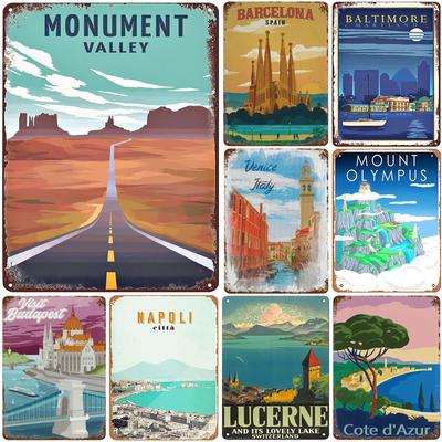 Monument Valley Metal Tin Signs Wall Decoration Plaque Vintage Art Poster Iron Painting for Man Cave Home Cafe Garden Club Bar