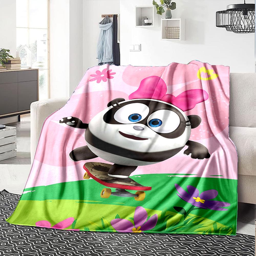 1Pc Cute Cartoon Character KikoRiki Blanket Soft Comfortable Polyester Blanket All Season Warm Throw Bedroom Office Outdoor Use Perfect Christmas Gift