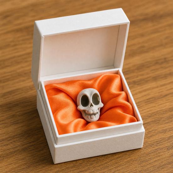 Mini Plastic Skull Figurines, 3D Printed Miniature Figurines Skulls Heads Ornaments, Dark Style Desktop Decor for Office Shelf, Halloween Party