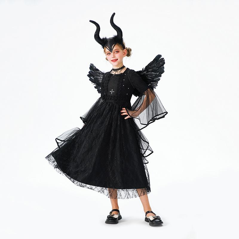 Halloween children's costumes: angel, devil, Sleeping Beauty, witch, vampire, elf, children's performance outfits