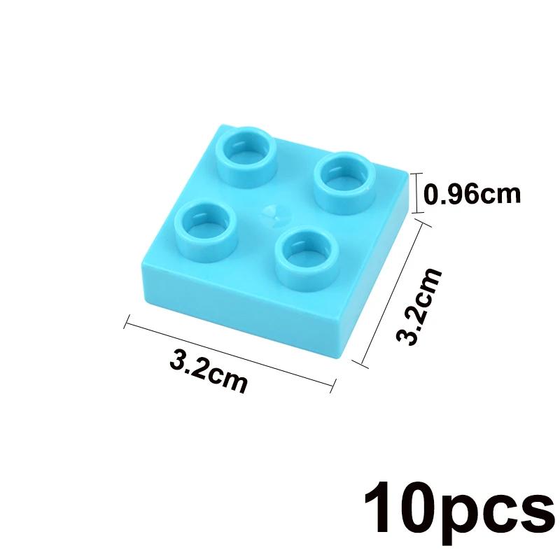 Big Size Duploes Building Blocks City Colorful Bulk Large Particle 2x2 2x4 Parts Assembled Thin Bricks Compatible Large Toy Gift