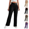 Women's Casual And Stylish Color Button Wide,leg Trousers