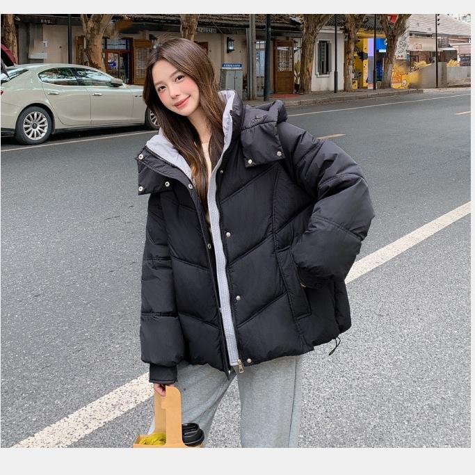 Down Padded Jacket Women's Autumn and Winter Thick Padded Jacket Fake Two-piece Short Padded Jacket