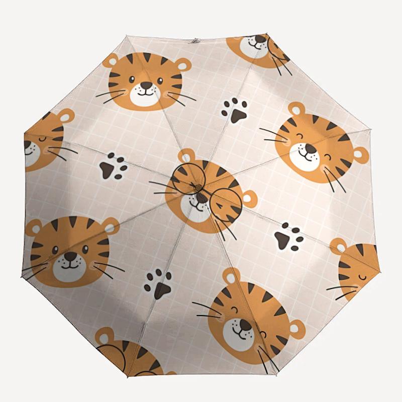 

1pc Tiger Paw Automatic Open/close, All-Season Portable Folding Umbrella, Travel, Everyday, Formal Events - Compact Luxury Parasol, Outdoor Accessory,