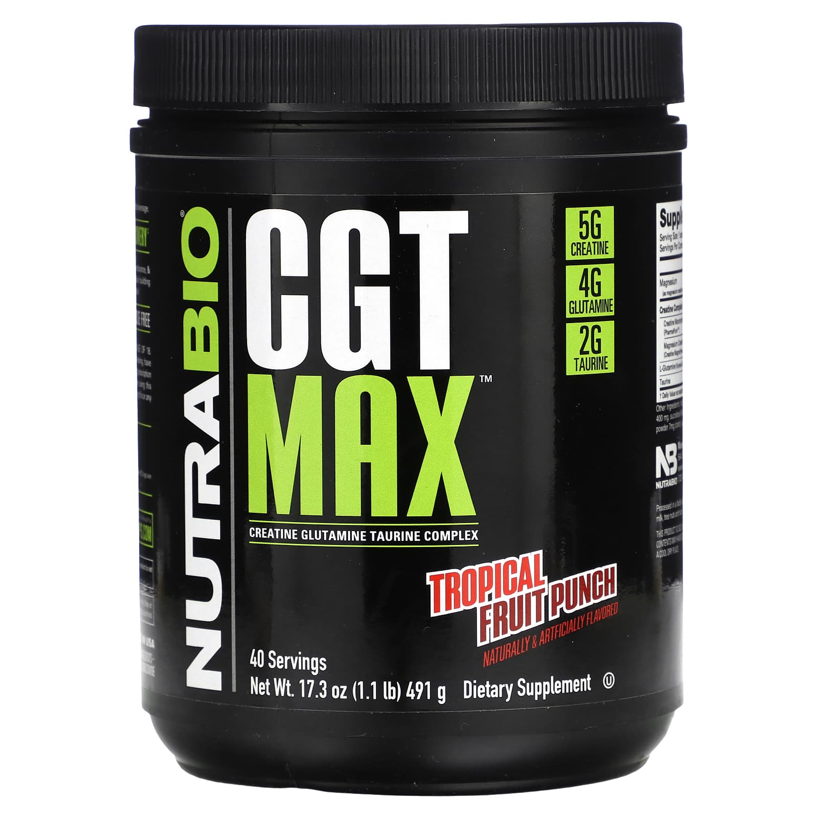 

NutraBio, CCT MAX, Tropical Fruit Punch, 1.1 lb (491 g)