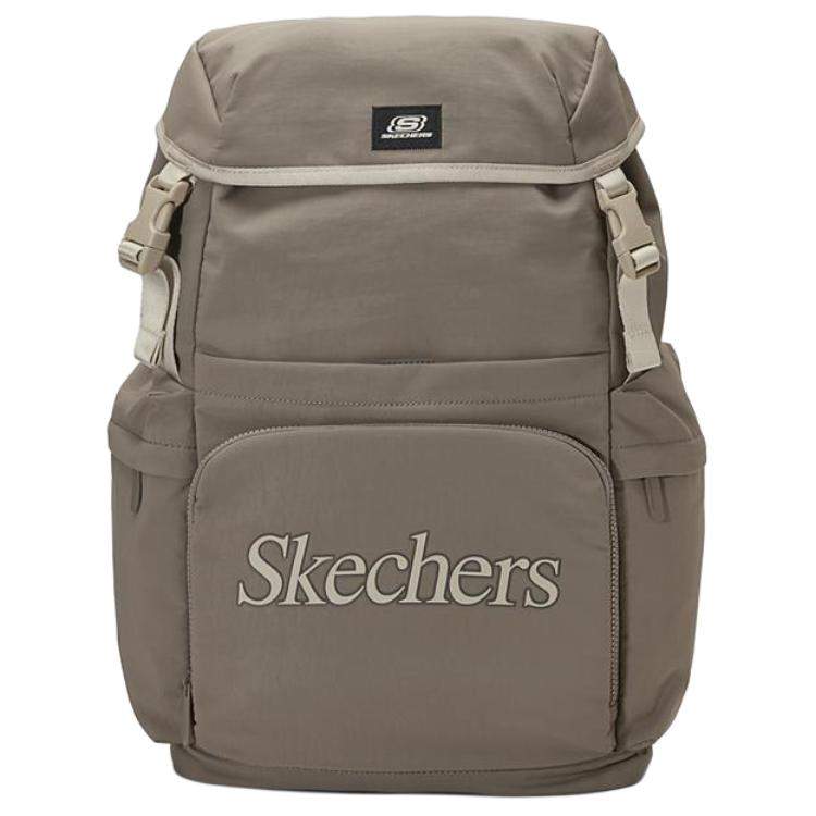 Skechers Classic Logo Fabric Backpack Unisex Backpack Brown L324U001-00YF Brown