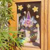 Creative Unicorn Castle Characters Stars Colorful Double-Sided Stickers, Window Glass Stickers, Living Room Bedroom Self-Adhesive