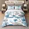 Ocean Mermaid Theme Custom Text Or Name 3Pcs Bedding Set 1 Flat Sheet & 2 Pillowcases Personalized Home Bedding