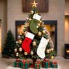 Large Cross-border Pom-pom Christmas Stockings Gift and Candy Bag for Home Decoration