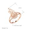 New Fashion  Rose Gold Color Ring For Women Unusual Metal Sculpture Flower Ring Ethnic Bride Vintage Wedding Jewelry