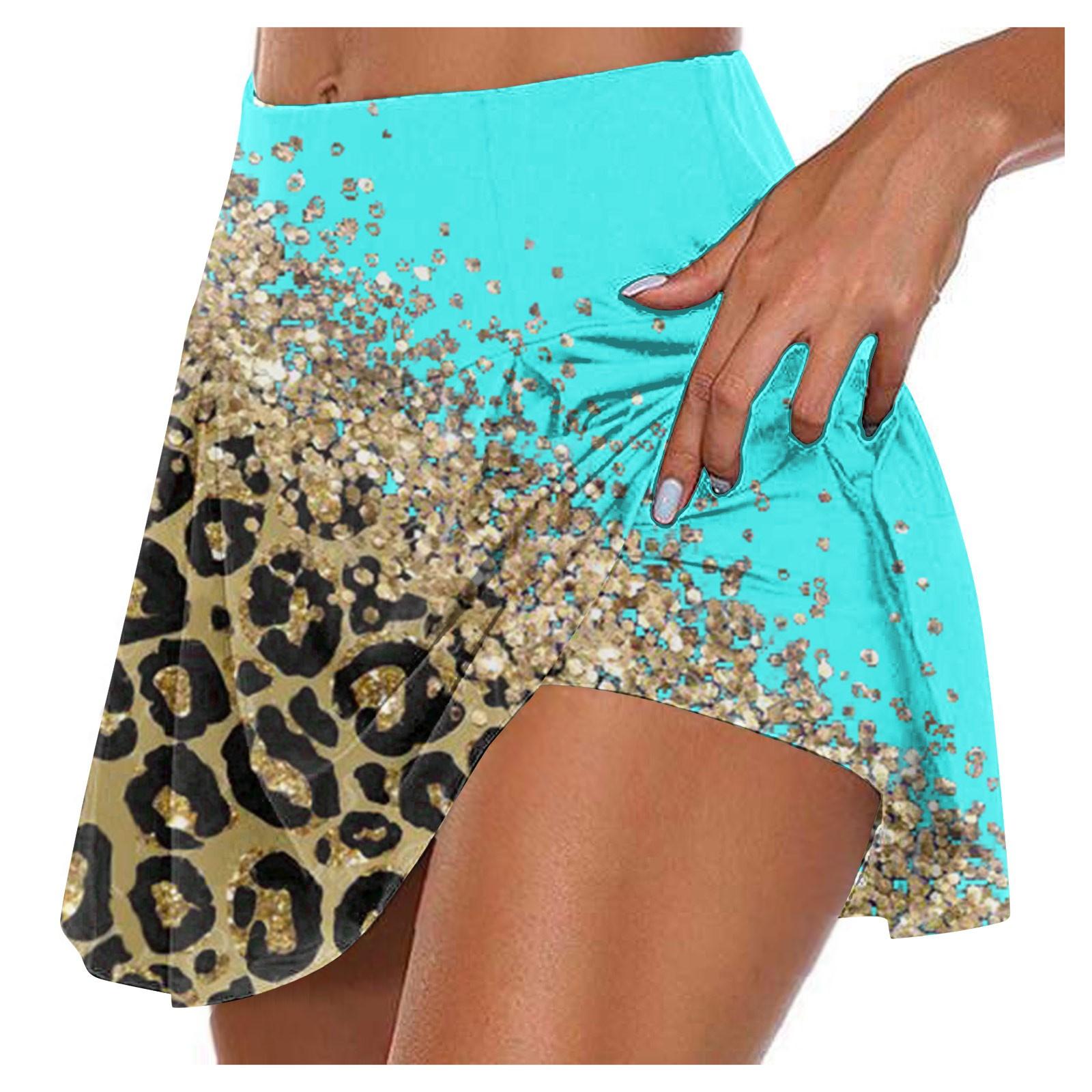 

Женские спортивные эластичные плиссированные теннисные юбки для бега, йоги, внутренние шорты, эластичные спортивные шорты для гольфа XL циан