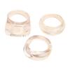 3Pcs/Set Square Ring Acrylic Smooth Geometric Unisex Resin Exquisite Finger Ring for