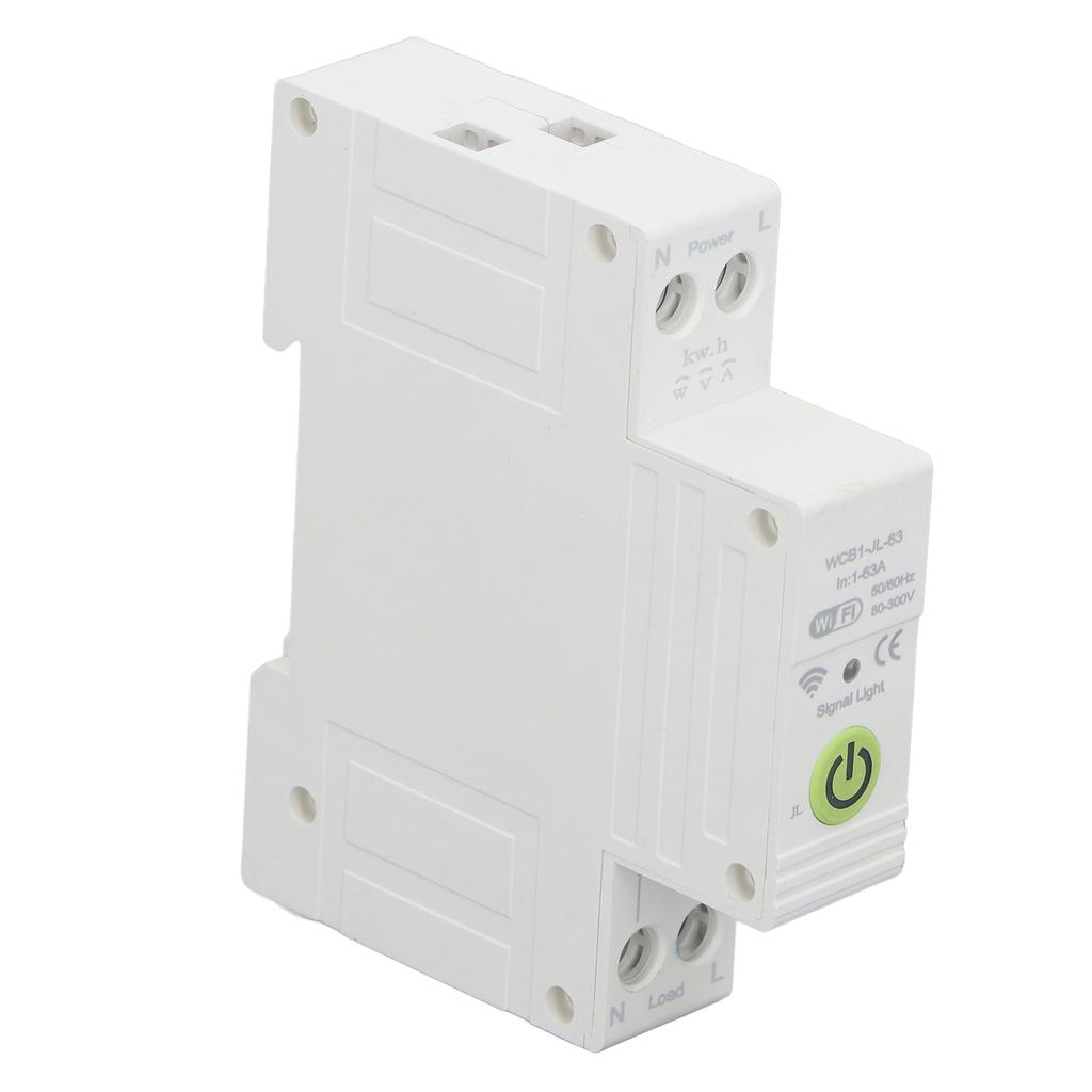WiFi Smart Schutzschalter APP Sprachsteuerung DIN-Schiene Smart WiFi Schalter mit Messung und Timer AC230V 1‑63A