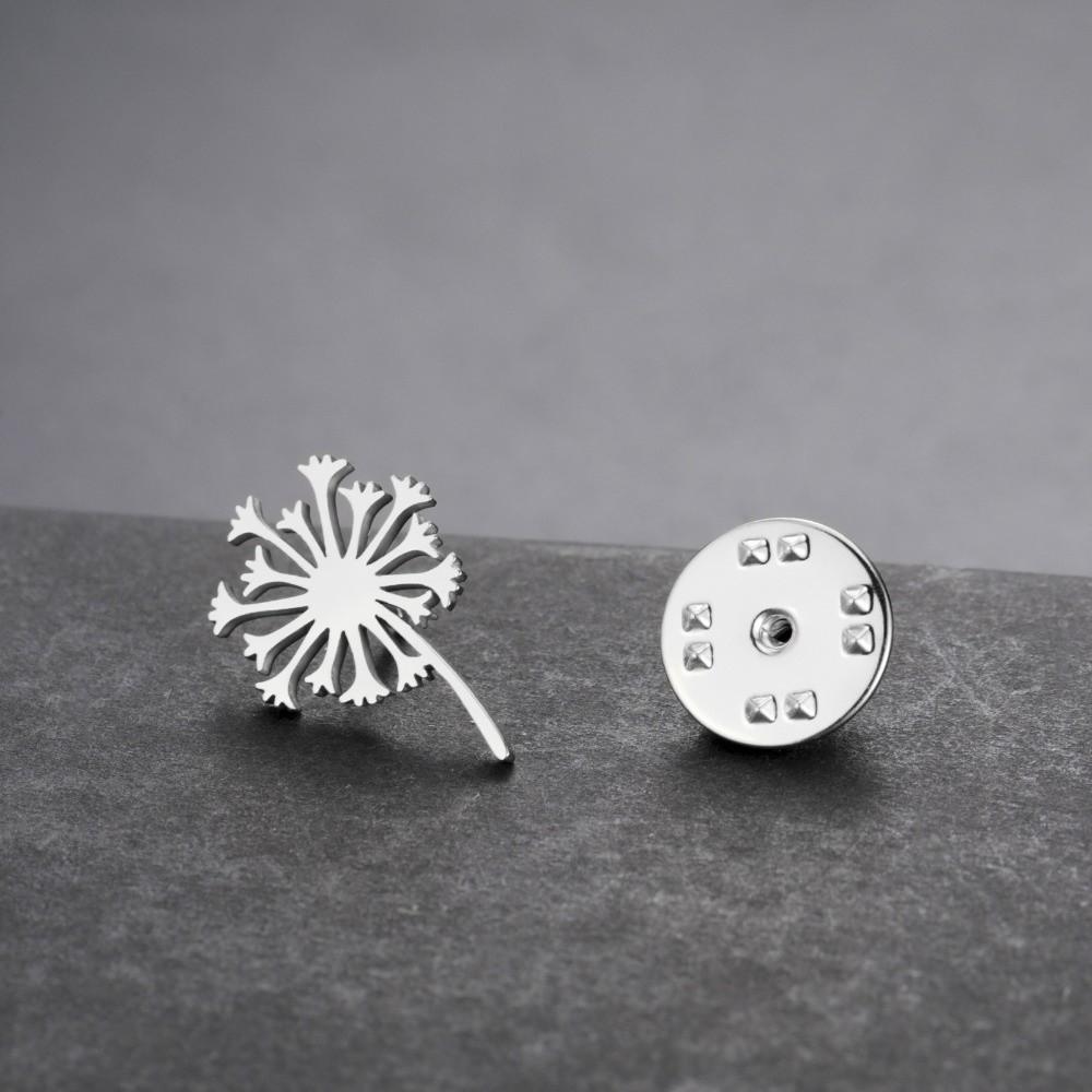 Luxury Flower Lapel Pin Stainless Steel Suit Badge Pin Trendy Women Brooch Gift