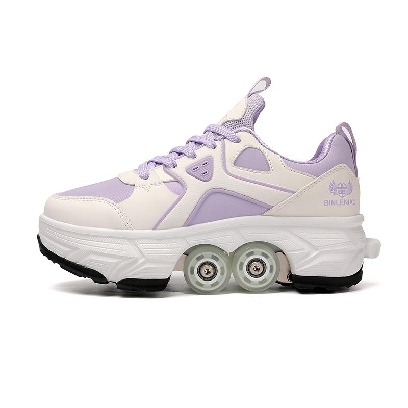 Scarpe Deformabili da Passeggio a Quattro Ruote per Bambini/Uomo Pattini a Rotelle da Uomo/Donna Pattini da Bambino Scarpe Sportive a Due Ruote per Ragazzi e Ragazze
