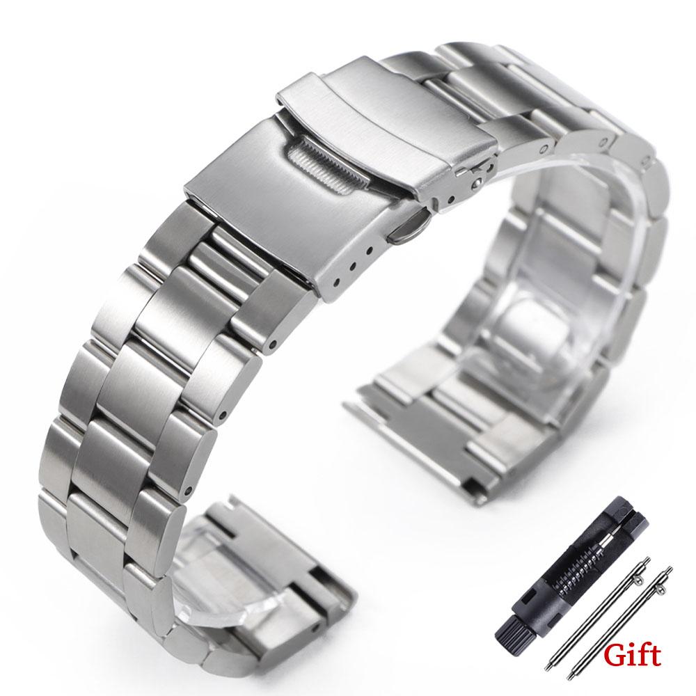 Stainless Steel Watch Strap 18mm 20mm 22mm 24mm 26mm for Seiko SKX007/009 for Rolex Universal Bracelet Quick Release Wrist Band