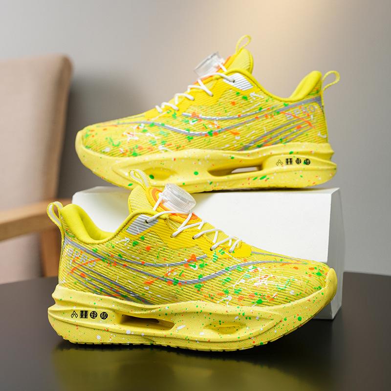 

Children 2025 new outdoor breathable colorful sports shoes rotating buckle sports shoes youth luminous running shoes 33