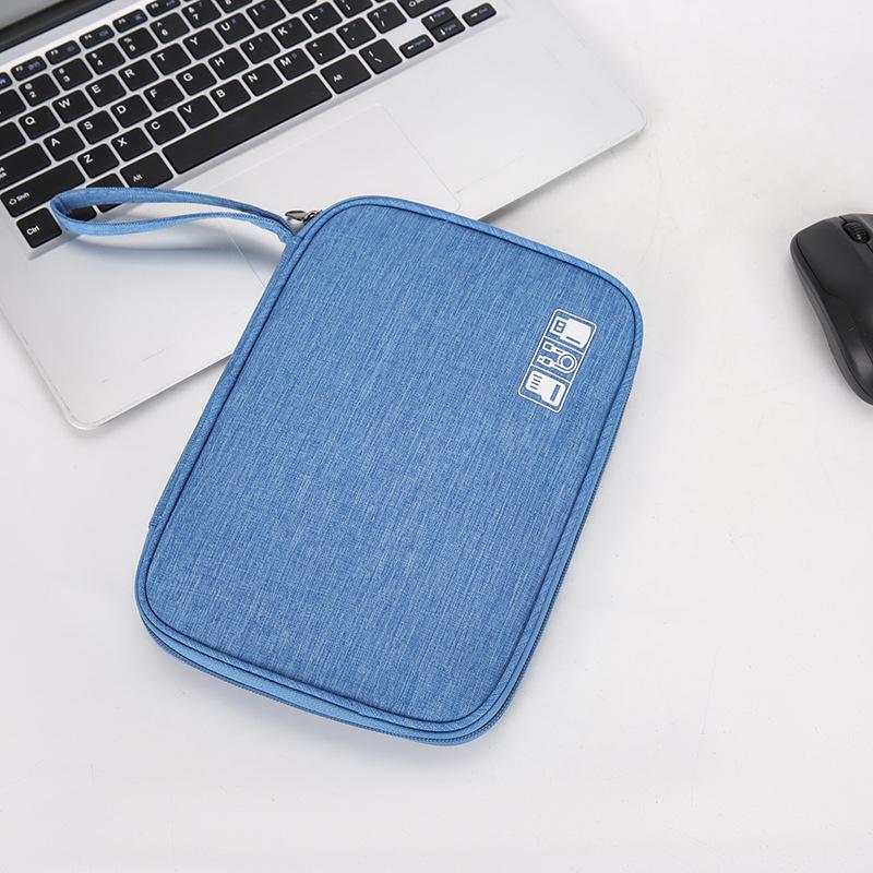 Minimalist Travel Digital Accessories Clutch: Power Bank & Data Cable Storage Bag