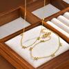 Vnox Bowknot Chain Bracelet Stainless Steel Minimalist Dainty Jewelry for Women Fashion Delicate Butterfly Knot Charm Necklaces
