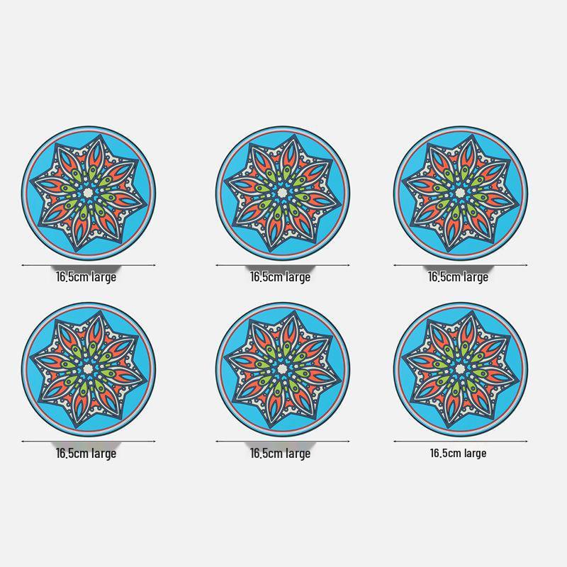 Large 3D Ethnic Style Silicone Heat-Resistant Placemat & Coaster Set