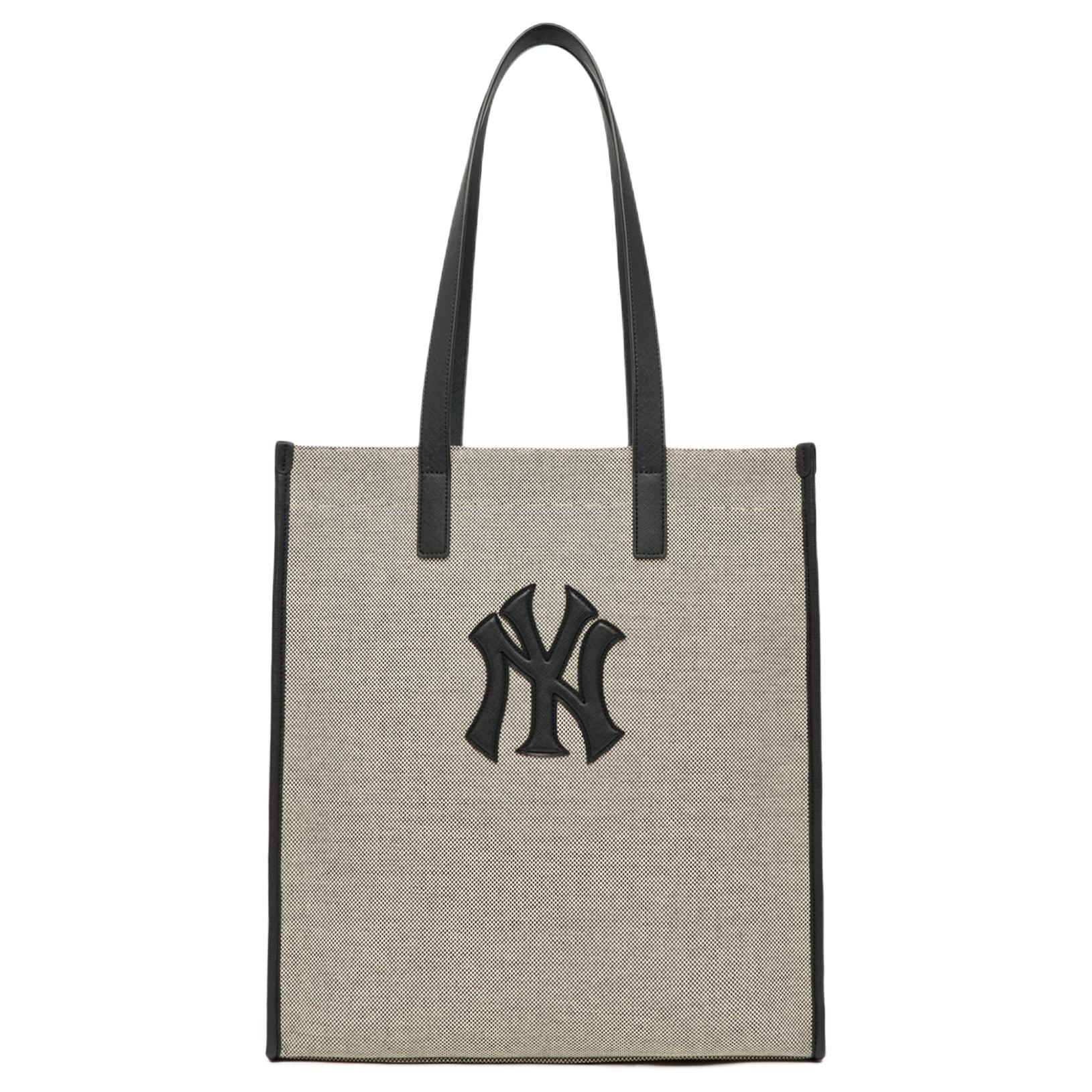 

MLB New York Yankees Large Logo Basic Cotton Canvas Tote Bag Unisex Tote Bags Gray 3AORM033N-50BKS Gray