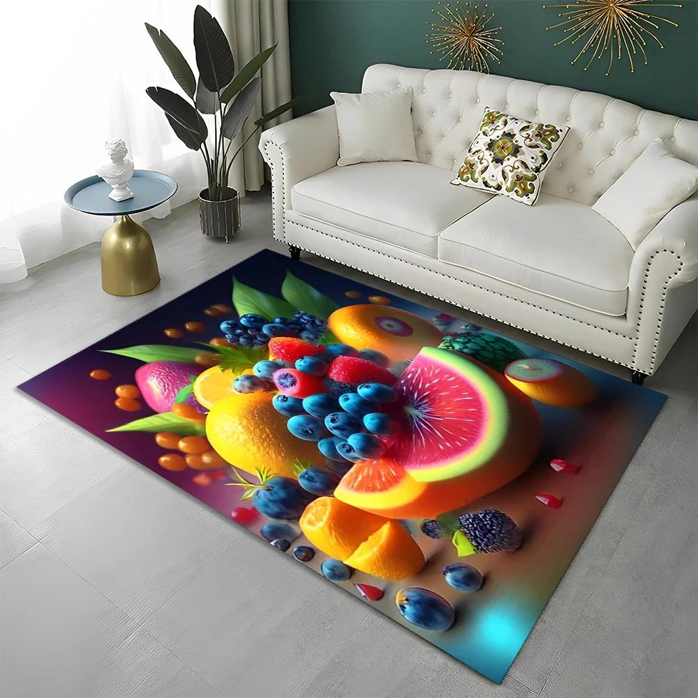3D Print Cute Fruit Cartoon Carpet Rug for Home Living Room Bedroom Sofa Kitchen Doormat Decor,Child Area Rug Non-slip Floor Mat