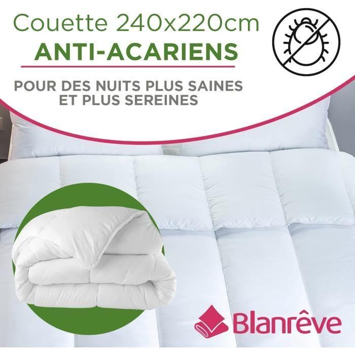 Couette - blanrêve - sérénité - tempérée 300g/m² - 240x220 - anti acarien - blanc