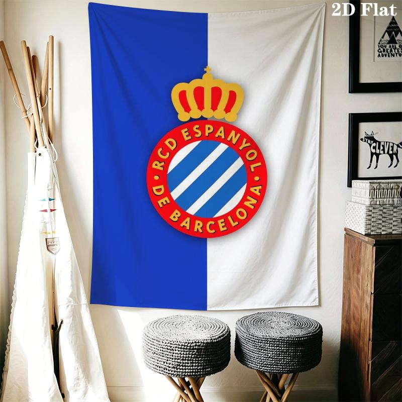 RCD Espanyol Wall Tapestry Aesthetic Wall Hanging Printed Fabric Blanket Decorative Tapestries for Bedroom Living Room Home Decor