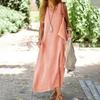 V Neck Vest Type Sleeveless Summer Women Dress Loose Ankle Length Pure Color A Line Pullover Vacation Beach Maxi Dress