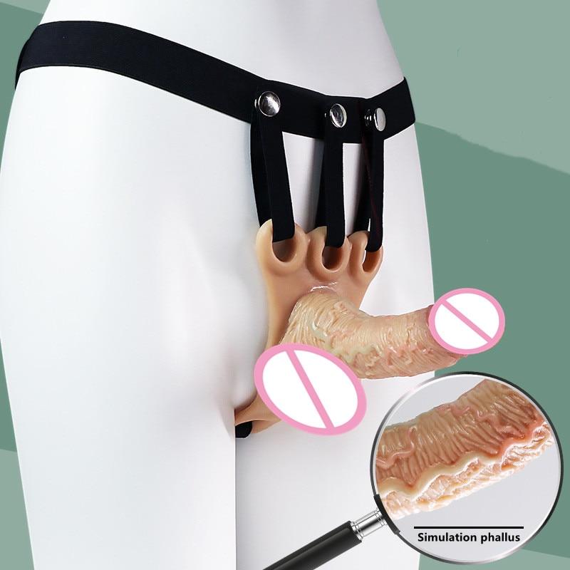 New Female Silicone Wear Dildo Solid One Piece Pants Lesbian Adult Erotic Supplies Dildo Wear Pants Vaginal Massage