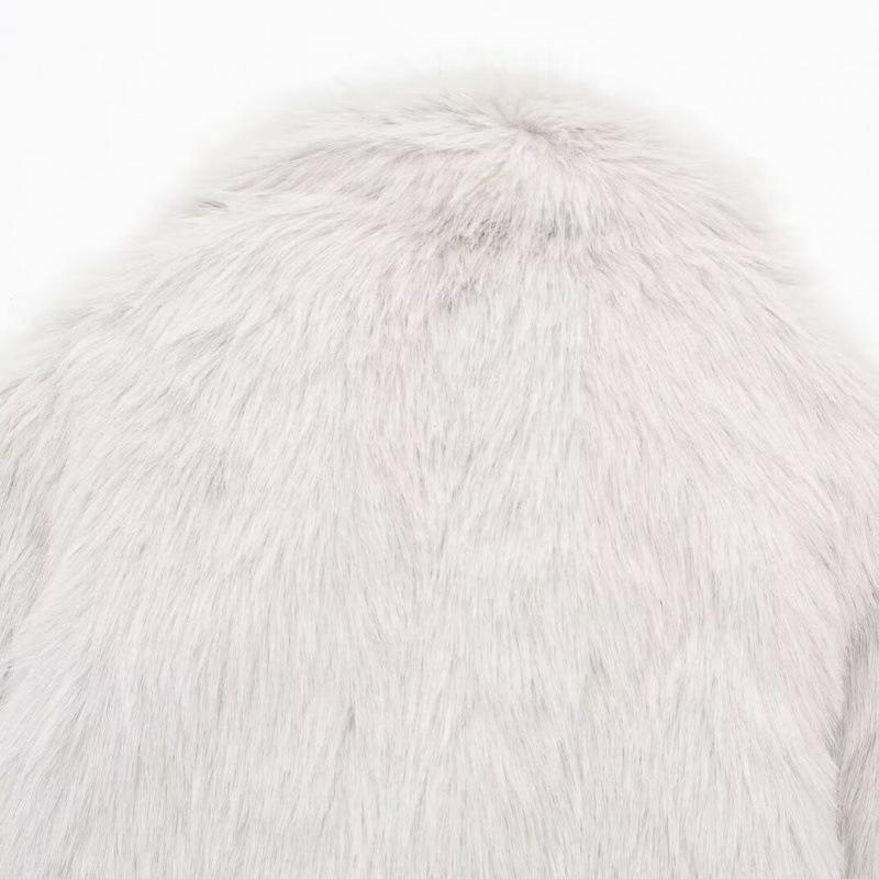 European & American Women's Faux Fur Effect Coat - Autumn Collection 9120084