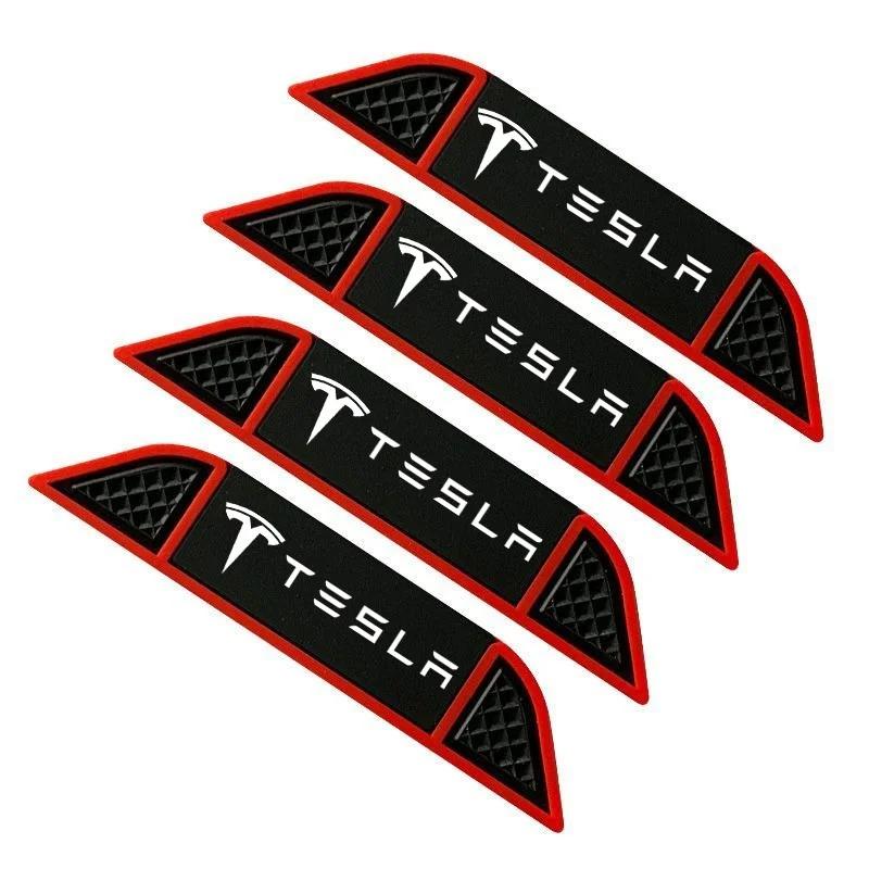 

Car Sticker Tesla 4Pcs Car Door Edge Anti-collision Sticker Car Bumper Guard Corner Protection Rubber Strip For Tesla Model S X