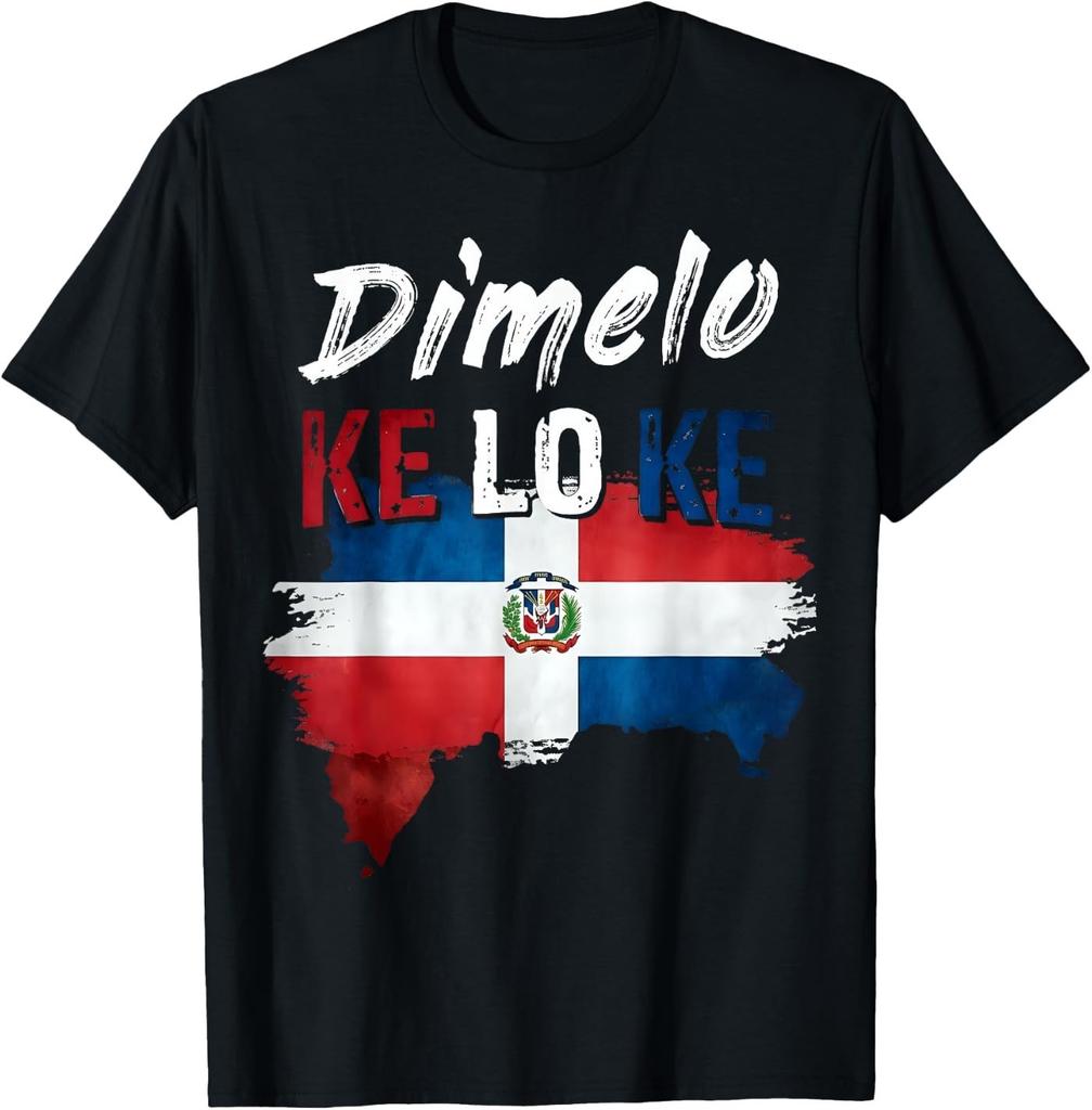 Dimelo KE LO KE Dominican Republic Flag Distressed T-Shirt