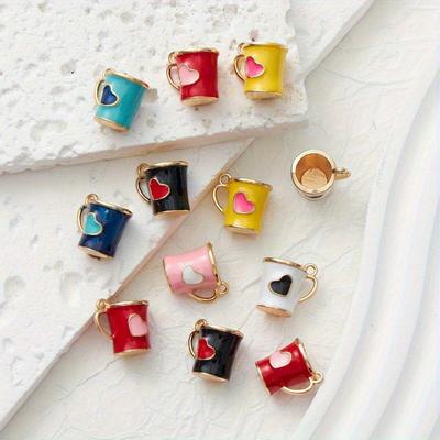 Mini Love Water Cup Drop Oil Alloy DIY Pendant Earrings Bracelet Accessories