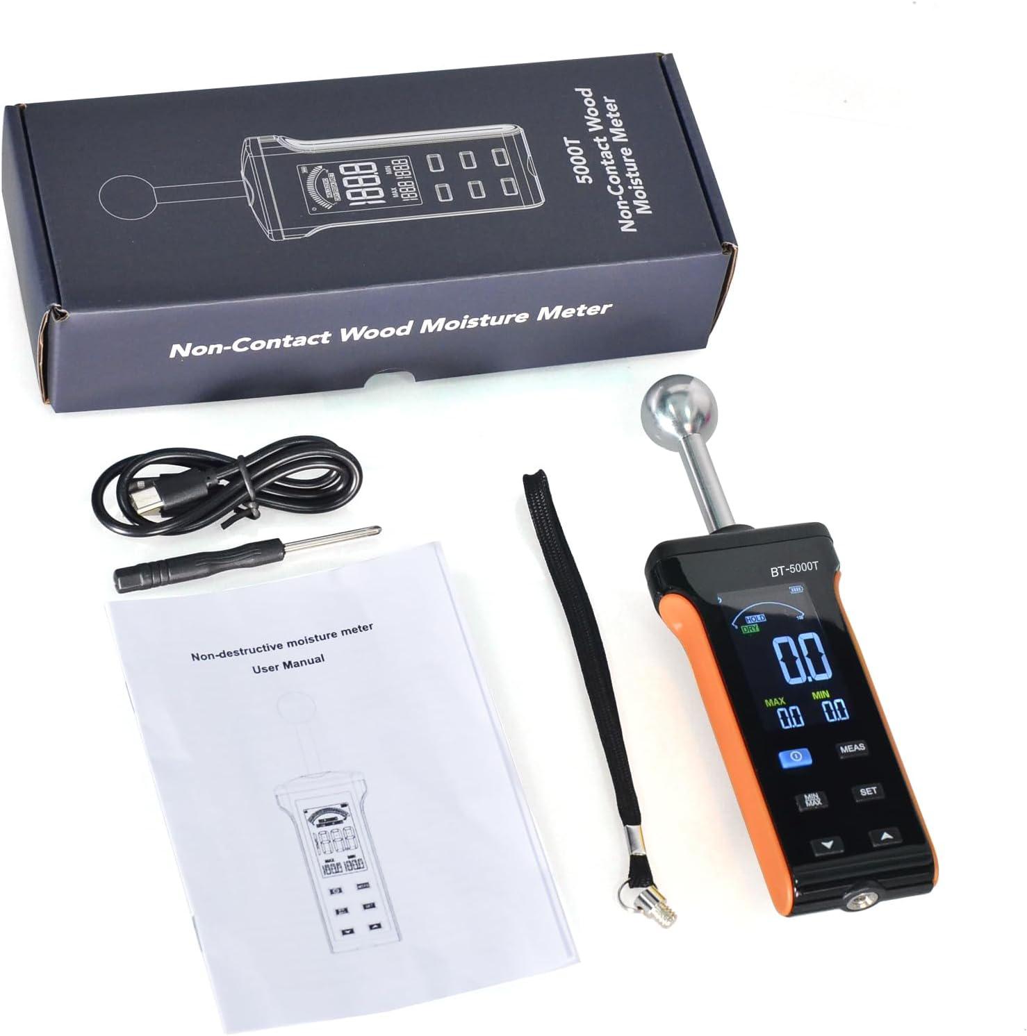 

HOLDPEAK HP-5000T Бесконтактный измеритель влажности древесины, бесконтактный измеритель влажности, 20-40 мм с HD-дисплеем, для строительных материалов, штукатурки стен, каменной кладки оранжевый