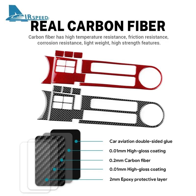 Real Soft Carbon Fiber Sticker LHD RHD Car Gear Handbrake Water Cup Accessories For Toyota Yaris 2006 2007 2008 2009 2010 2011