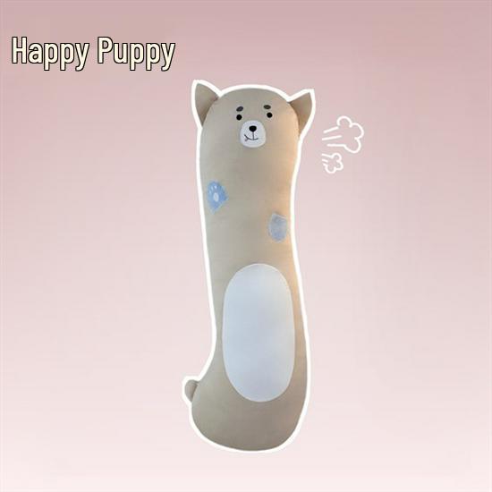 Animal Plush Pillow: Heart-Shaped Silk Pig, Cute Bunny, Fluffy Cat, Happy Puppy, Short Plush Bear 115cm