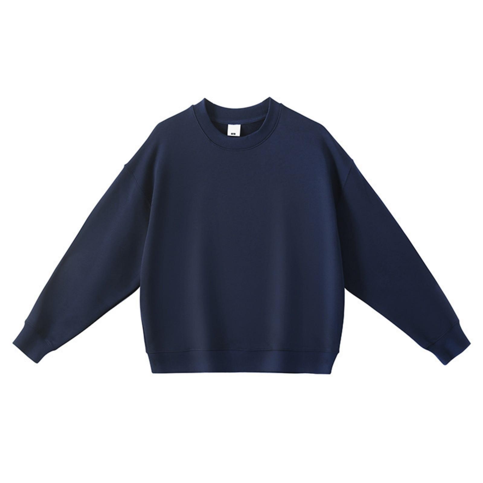 

Men s And Women s Casual Solid-color High-weight Off-the-shoulder Pullover, Men s Loose Round-neck Long-sleeved Sweatshirt M