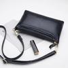 ZOOLER Crossbody-Tasche aus Narbenleder, Umhängetasche, Multifunktionale Clutch, Schwarz