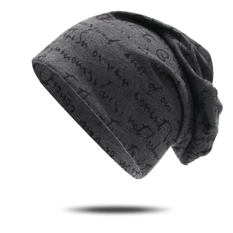 Autumn and Winter Thin Hip hop Letter Graffiti Knitted Hat for Men Warm and Fashionable Star Pullover Hat Baotou Confinement Hat for Women