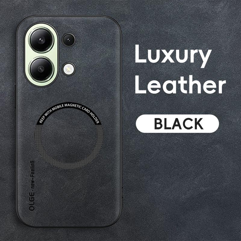 Magnetic Retro Leather Soft Case For Xiaomi Redmi Note 13 Note13 4G 5G Wireless Charging Phone Case Cover