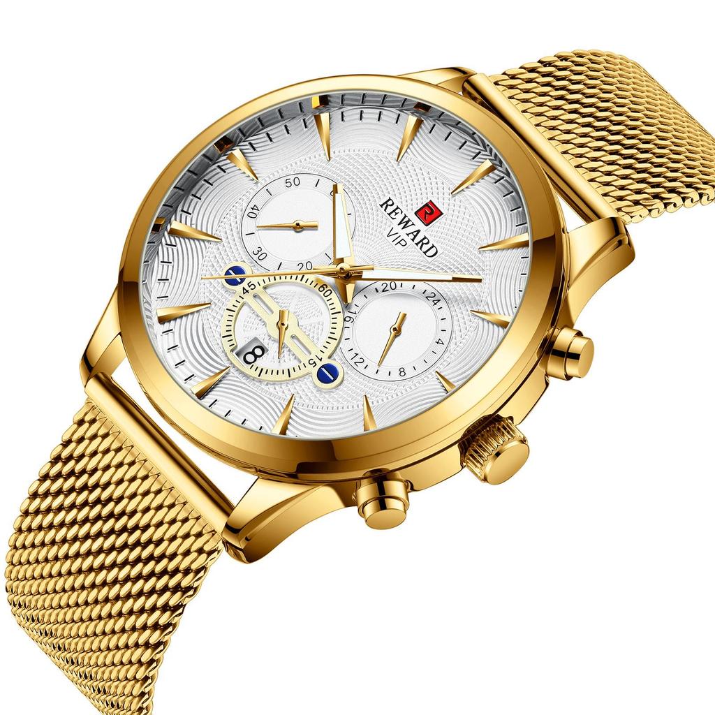 Herren Multifunktions-Sportuhr mit Mailänder Mesh Stahlband - Bestseller in Japan