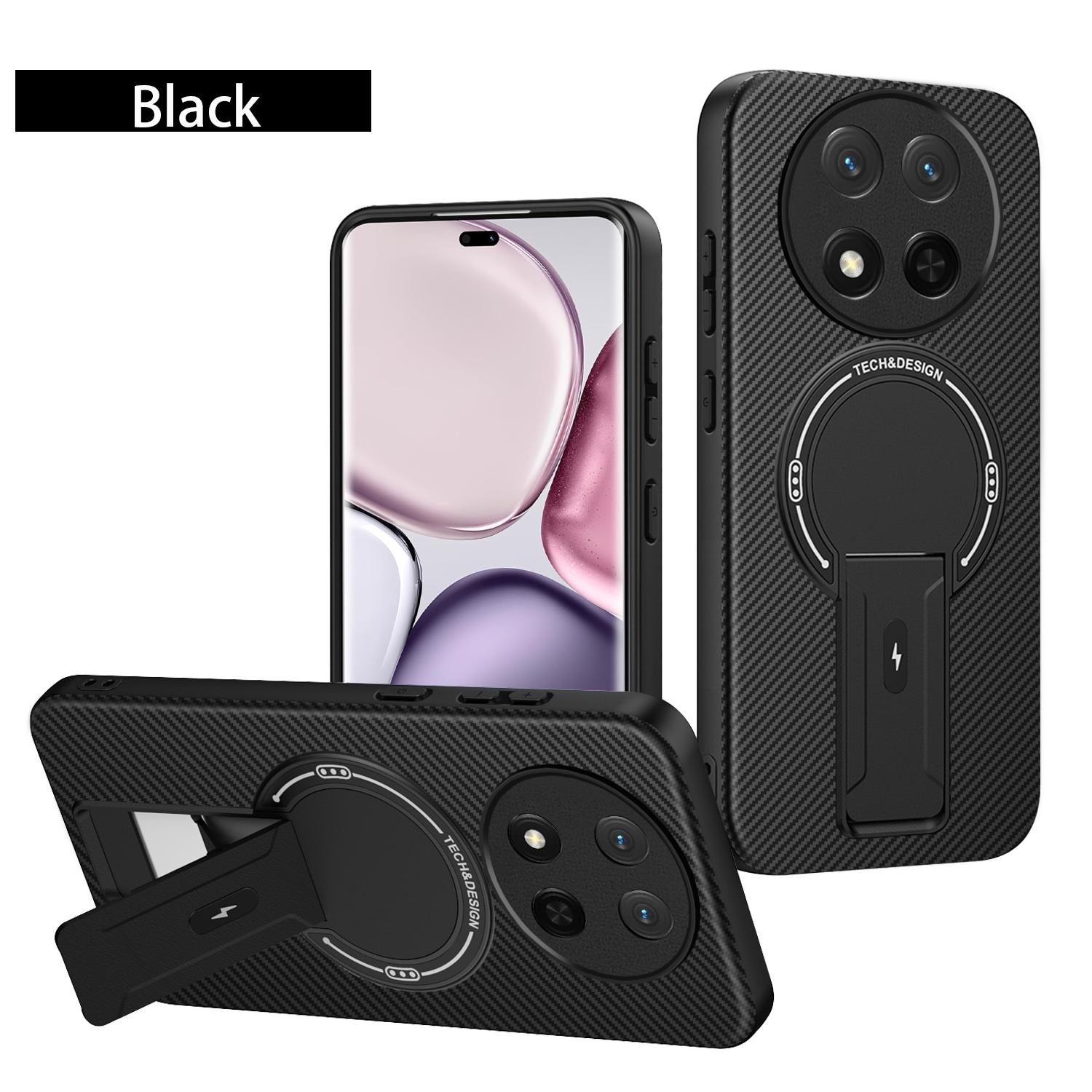 

Foldable Stand Soft Case for Honor X9C Magic7 Lite Magic 7 Lite 7Lite X60 Pro X60Pro 5G Carbon Fiber Texture Magnetic Back Cover Honor X60 Pro чорний