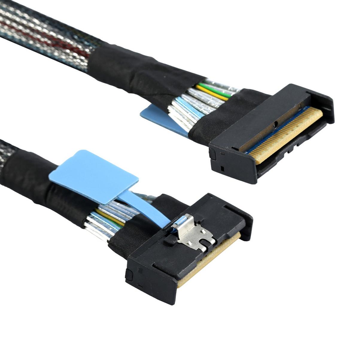 

SF-063 50cm MCIO 74Pin Male to SFF-8654 74Pin Male Extension Cable PCI-E 5.0 Mini Cool Edge IO MCIO Cable As Shown A