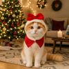Fashion Dog Christmas Hat Warm Cute Cat Costume Decorative Bow Pet Headgear Christmas Party